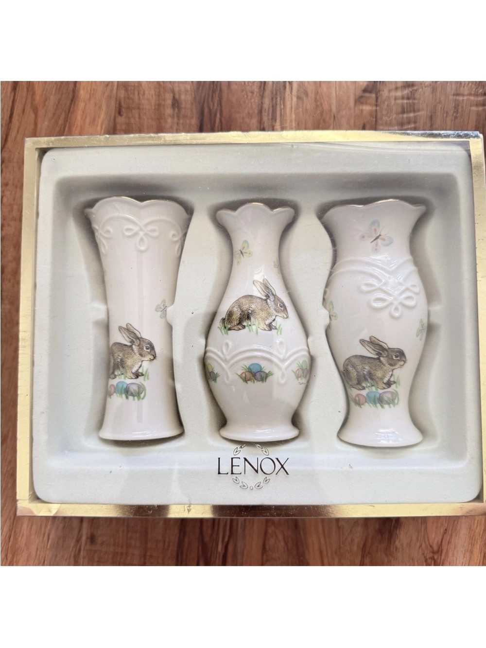 Lenox Small Vases Set of 3 Easter Bunny, Rabbit, Butterfly Designs